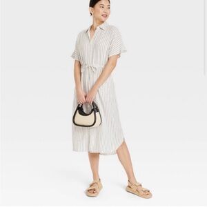 NWOT a new day linen blend dress